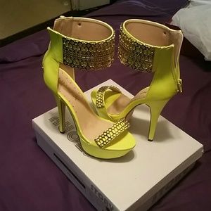 Lime color heels